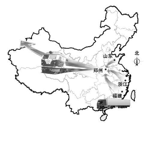 　未來將有更多沿海城市的貨物集中到鄭州，然后搭乘鄭歐班列出口歐洲。扈森 制圖