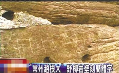“常州趙根大” 2009年3月27日，臺灣北海岸野柳地質(zhì)公園巖壁上被刻下“中國常州趙根大”字樣。臺灣媒體將此事報道后，趙根大公開道歉。