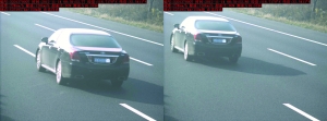 由于車速過快，高清探頭抓拍下的畫面，有一點點模糊 監(jiān)控截圖