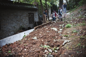 27日，天心區(qū)青山祠福王墓附近，小山坡被人開墾成梯田種菜?！　D/實(shí)習(xí)生蔣麗梅