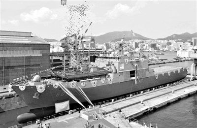 9月11日，韓國釜山，韓國海軍新一代登陸艦“天王峰”號舉行了下水儀式。
