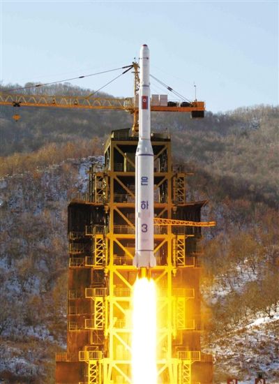 去年12月12日，朝鮮發射衛星。
