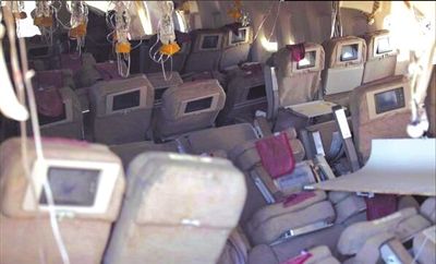 7日，美國舊金山，失事客機內(nèi)景曝光。圖/CFP