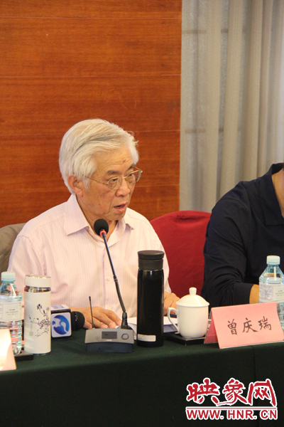 中國傳媒大學教授、博士生導師曾慶瑞正在發言