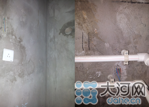 空調專用線路，用電負荷較大 圖為衛生間電線走線