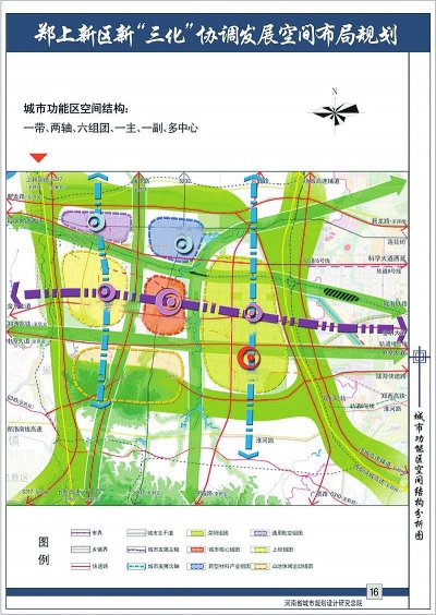 鄭上新區城市功能區空間結構分析圖